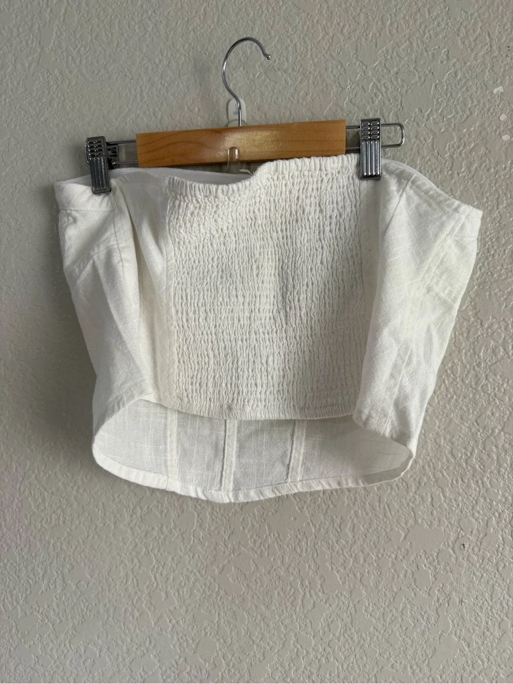 Free People Cream Strapless Corset Crop Top NEW